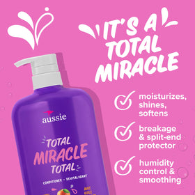 Aussie pouring conditioner to display consistency and nourishing coverage