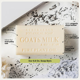 Australian Botanical Goats Milk bar creating creamy lather for gentle cleansing