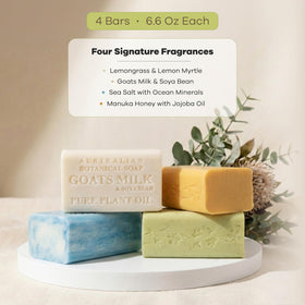 Australian Botanical Manuka Honey bar label showing natural honey and jojoba benefits