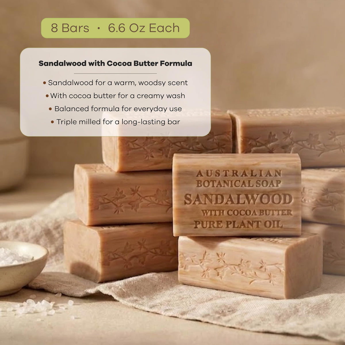 Australian Botanical Soap cut bar interior showing dense quality benefit
