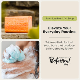 Australian Botanical Soap close-up of bar texture highlighting dense triple-milled feel