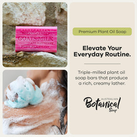 Australian Botanical close-up of triple-milled texture highlighting long-lasting quality