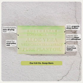 Australian Botanical Soap on bathroom shelf staged for everyday use and aesthetic appeal