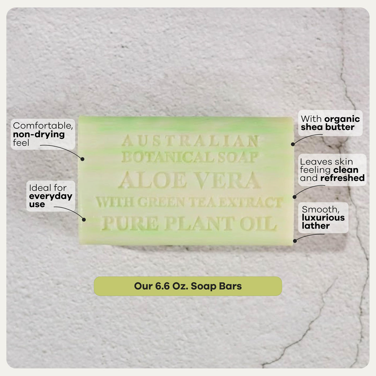 Australian Botanical Soap staged in bathroom showing everyday use