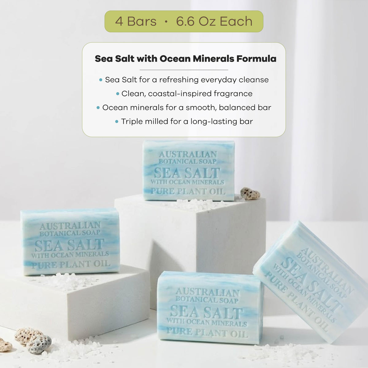 Australian Botanical Soap bar cut side displaying durable, long-lasting density