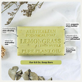 Australian Botanical Soap lemongrass and lemon myrtle oils in bowl showing natural fragrance benefit