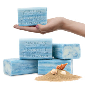 Australian Botanical Soap front packaging showing sea salt scent benefits