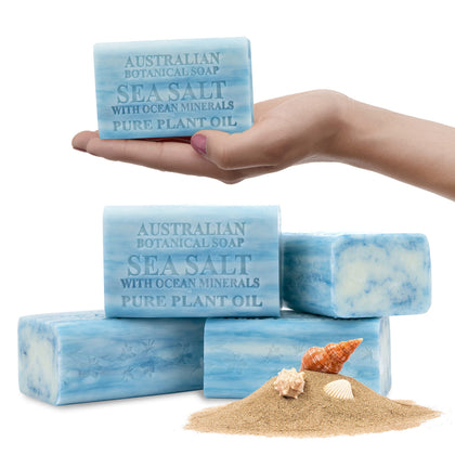 Australian Botanical Soap front packaging showing sea salt scent benefits