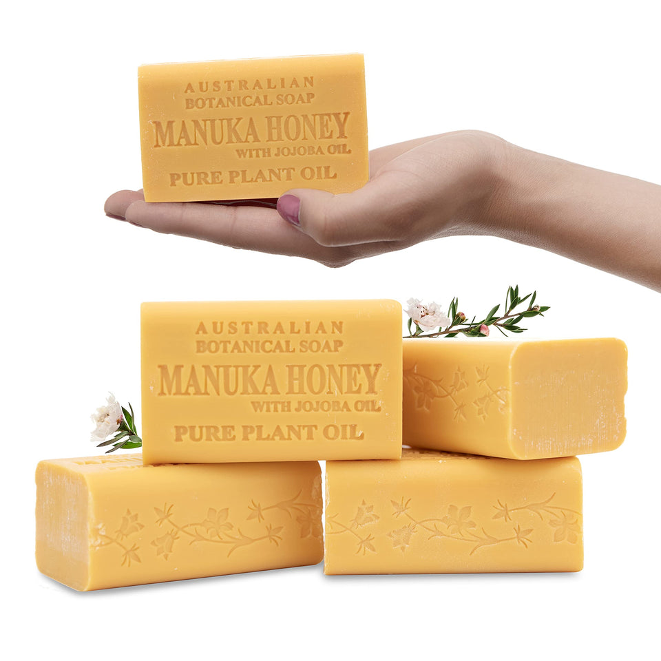 Australian Botanical Soap front packaging showing bar and benefits