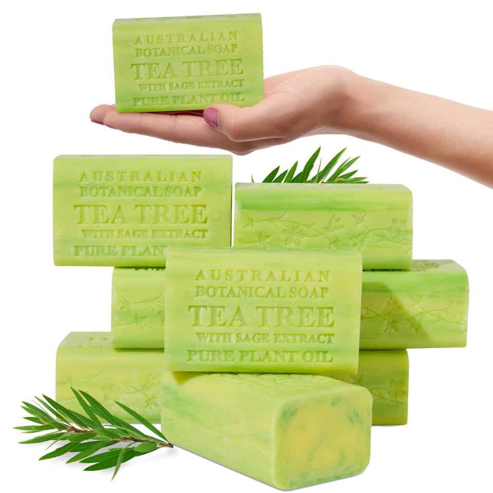 Australian Botanical Soap front packaging showing pack of eight and product branding for clear identification