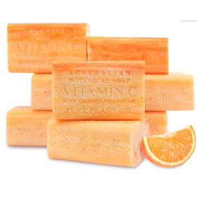 Australian Botanical Soap front packaging showing pack of eight and citrus appeal