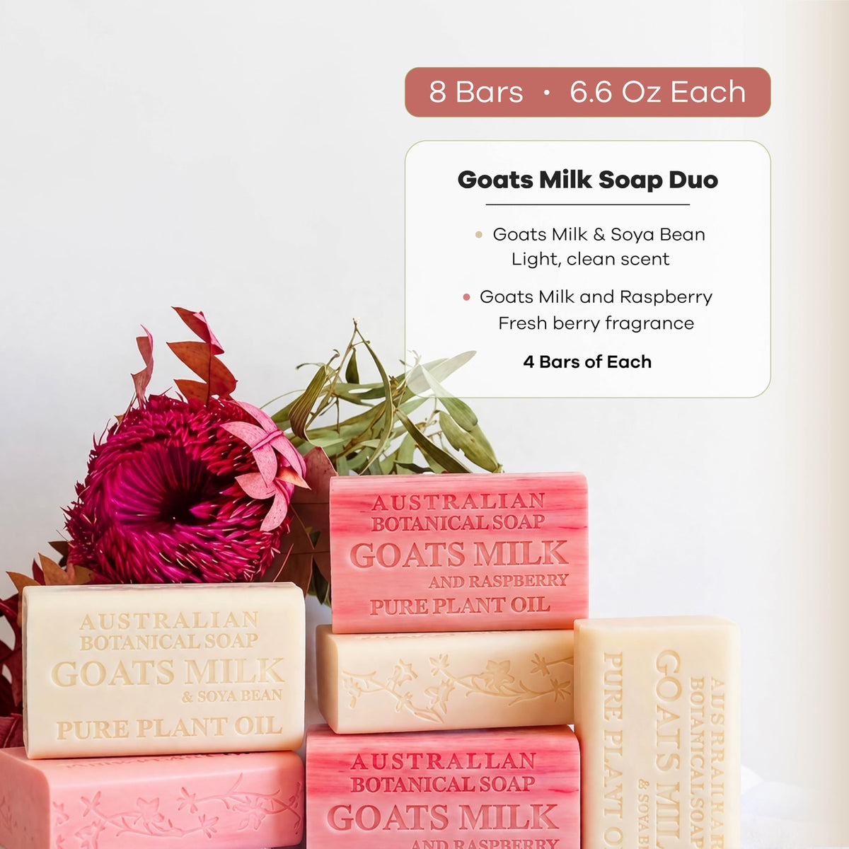 Australian Botanical Soap goat milk pouring ingredient image showing natural nourishment