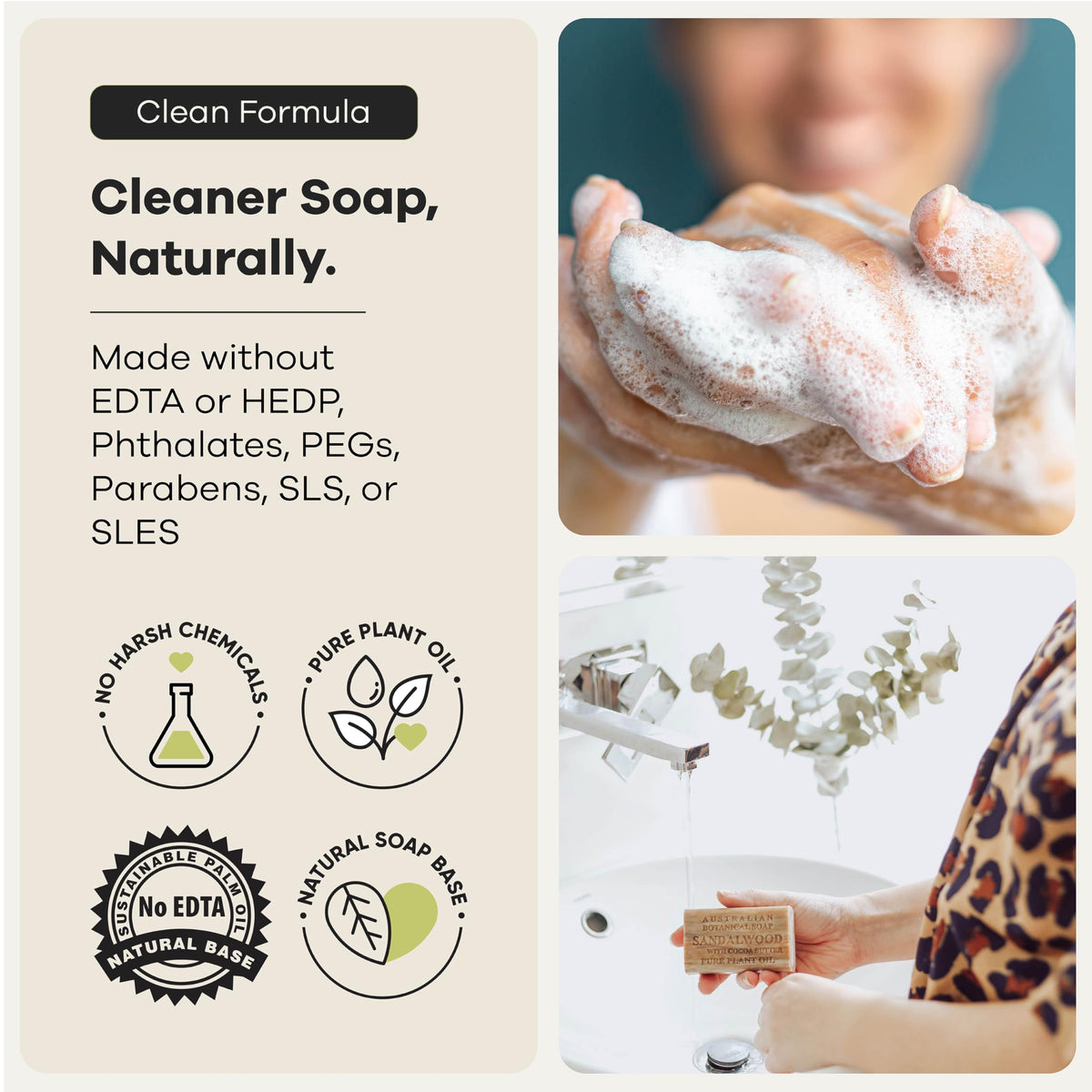 Australian Botanical Soap goats milk raspberry label visible to show gentle fruity option
