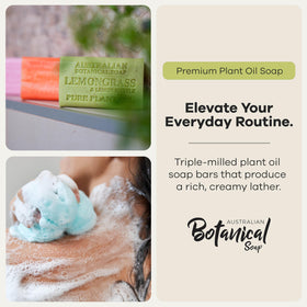Australian Botanical Soap goats milk and soya bean bar close-up, creamy texture benefit