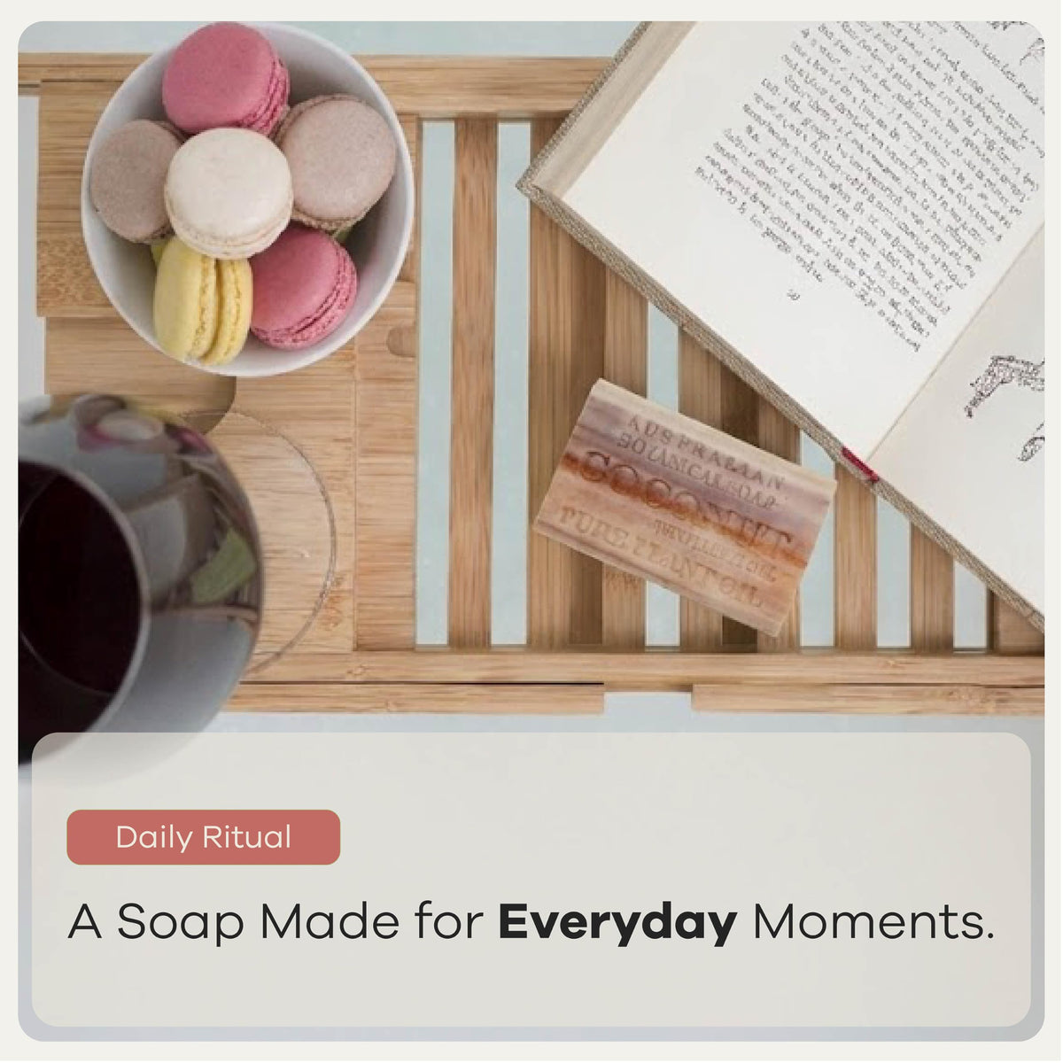Australian Botanical Soap in-shower lifestyle shot showing refreshing coconut and lime scent