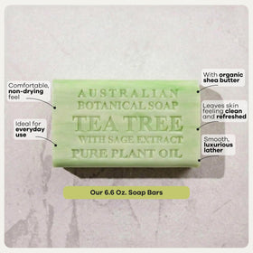 Australian Botanical Soap ingredients label photo showing shea butter and plant oils for ingredient transparency