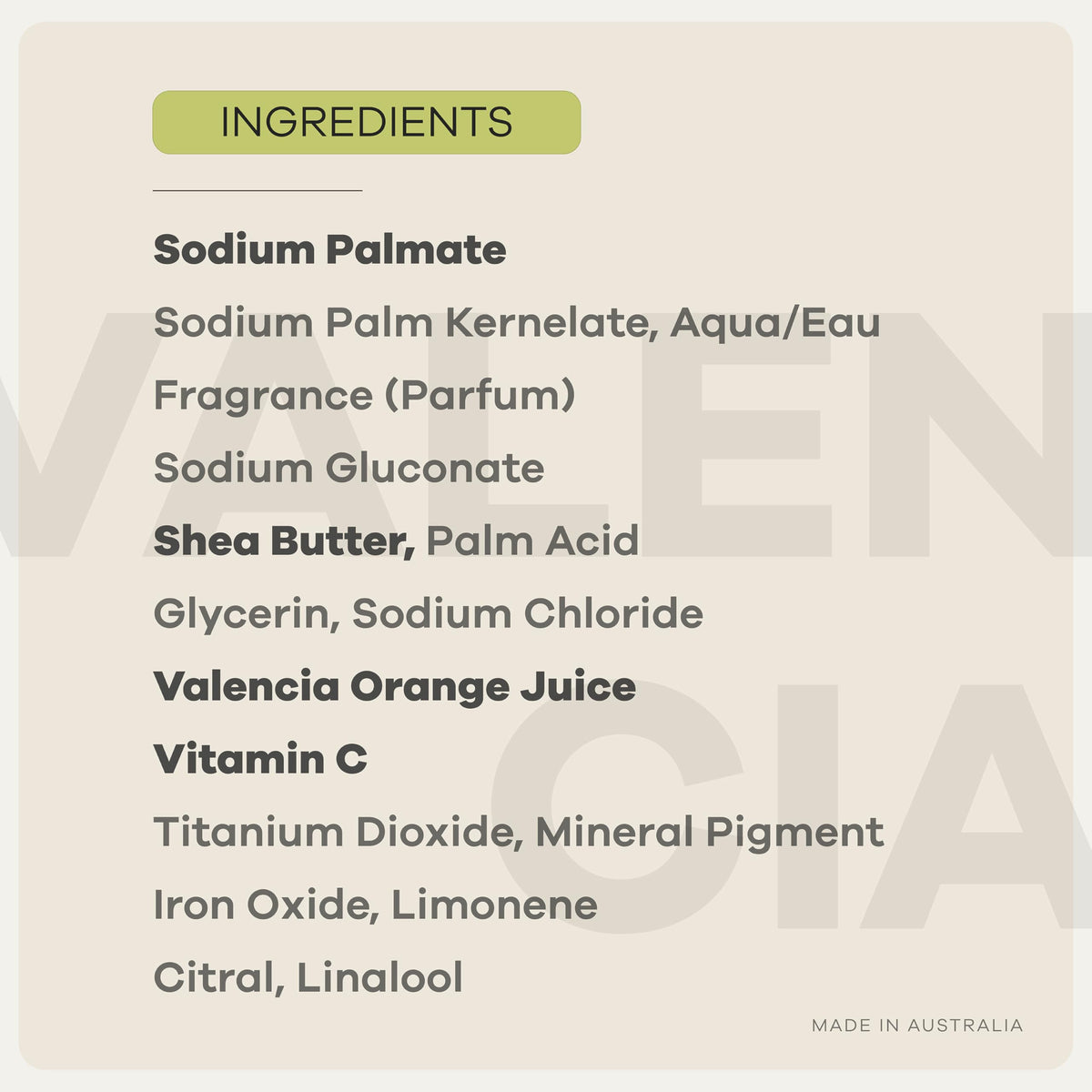Australian Botanical Soap label and ingredient panel showing cruelty-free and formulation transparency