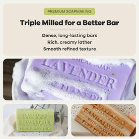 Australian Botanical Soap label and ingredient list emphasizing plant-based sourcing