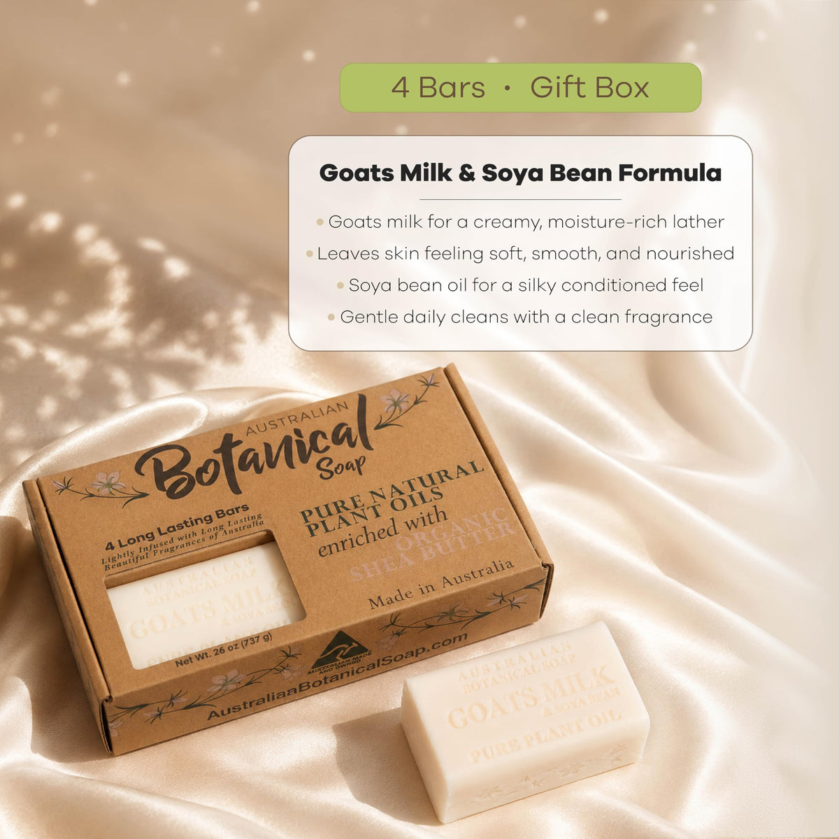Australian Botanical Soap rich lather on hand demonstrating gentle cleansing