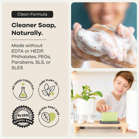 Australian Botanical Soap rich lather in hand demonstrating gentle cleansing