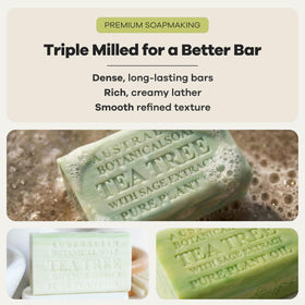 Australian Botanical Soap rich lather in hand demonstrating creamy foam and easy cleansing performance