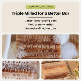 Australian Botanical Soap rich lather in hand demonstrating effective cleansing
