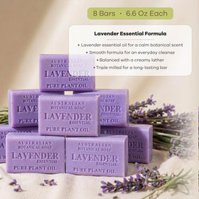 Australian Botanical Soap dried lavender flower detail suggesting calming natural fragrance