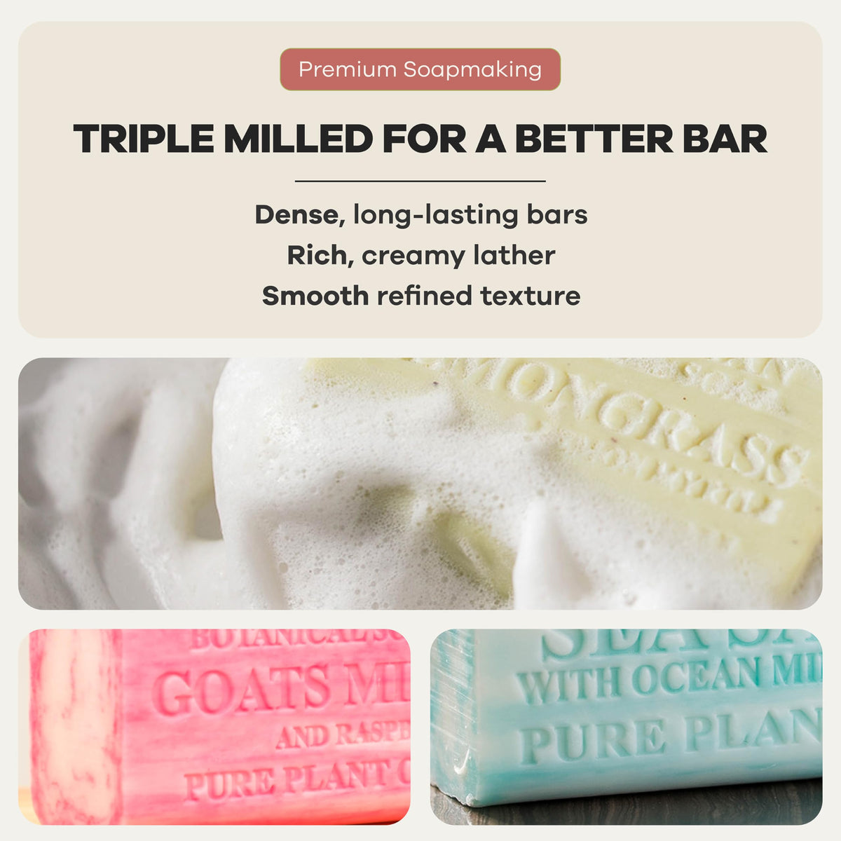 Australian Botanical Soap sea salt bar texture detail conveying mineral freshness