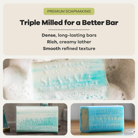 Australian Botanical Soap with shea butter ingredient emphasizing moisturizing benefit