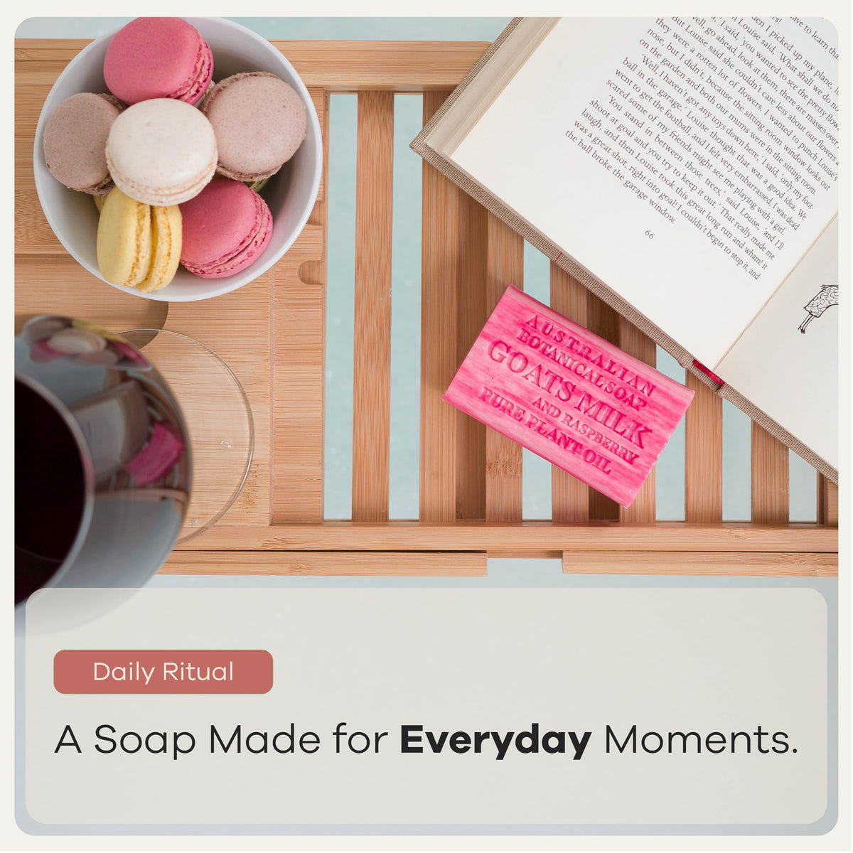 Australian Botanical Soap bars on a drainable soap dish promoting better drying benefit