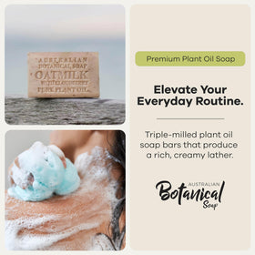Australian Botanical Soap single 6.6 oz bar angled to show shape and durability