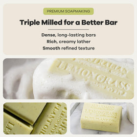 Australian Botanical Soap next to ruler showing 6.6 oz size and substantial bar lasting more washes