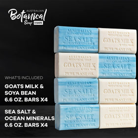 Australian Botanical Soap bar in hand for size comparison showing large long-lasting benefit