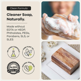 Australian Botanical Soap size comparison with ruler showing larger 6.6 oz bar advantage