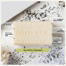 Australian Botanical Soap held in hand to show 6.6 oz size and long-lasting advantage