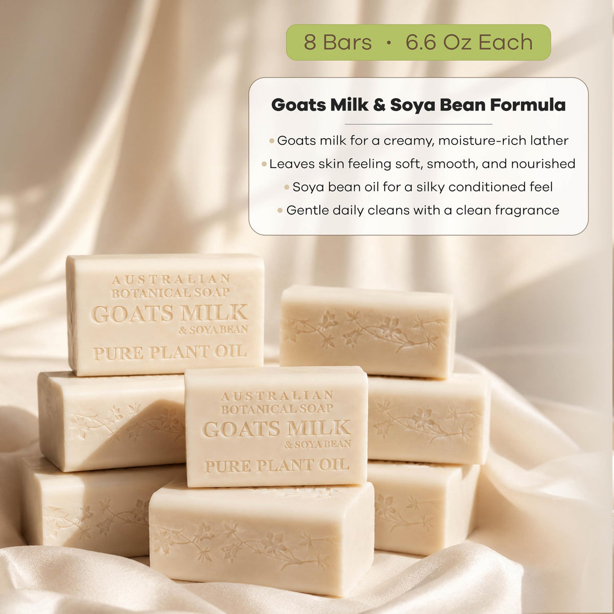 Australian Botanical Soap close-up texture highlighting dense triple-milled bar