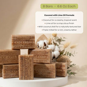 Australian Botanical Soap close-up of coconut shell exfoliant showing gentle scrub benefit