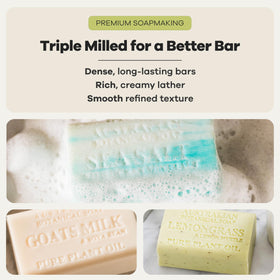 Australian Botanical Soap dense cream lather on palm, long-lasting suds benefit