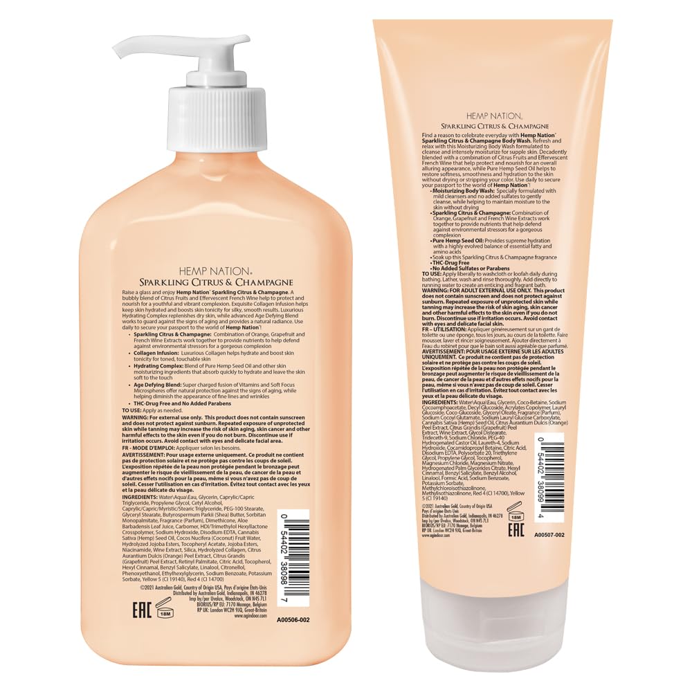 Australian Gold body wash pouring and foaming to gently cleanse skin