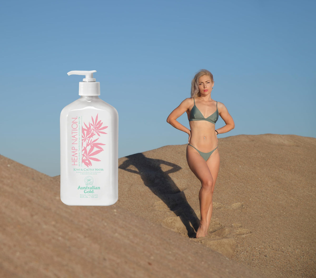 Australian Gold label detail highlighting fragrance and no parabens benefit