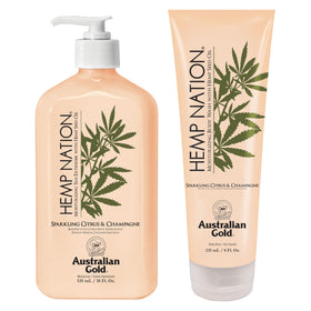 Australian Gold bundle front packaging showing both bottles and benefits