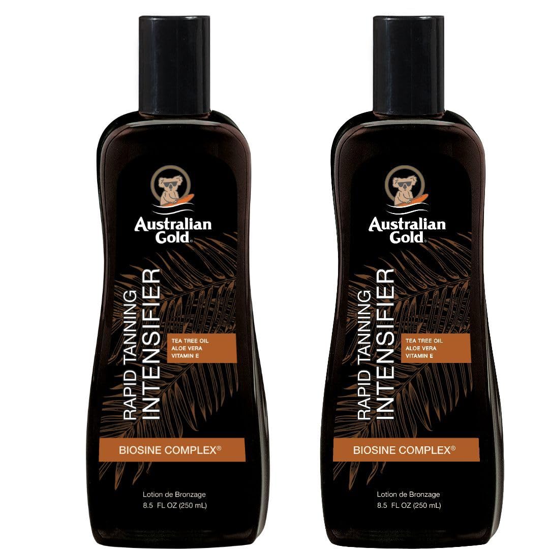 Australian Gold front packaging showing two 8.5 oz bottles and clear product branding for convenience