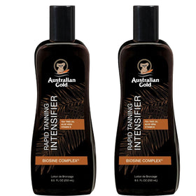 Australian Gold front packaging showing two 8.5 oz bottles and clear product branding for convenience