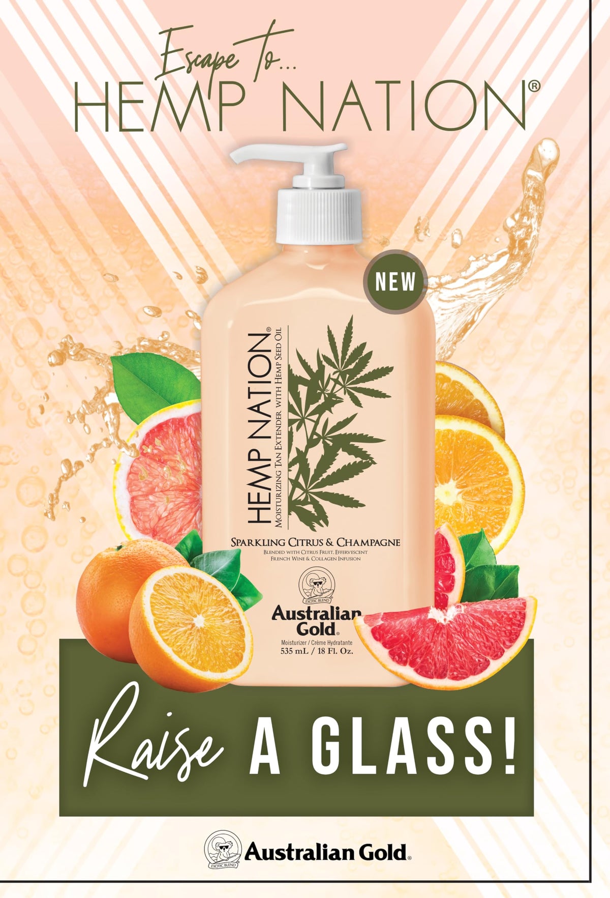 Australian Gold tan extender lotion label close-up highlighting collagen and vitamins