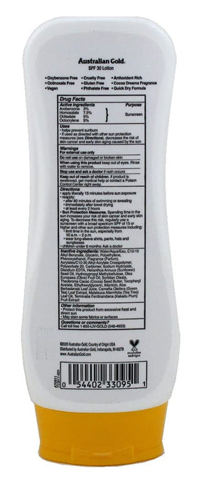 Australian Gold lotion texture close-up with visible green tea and hydrating finish