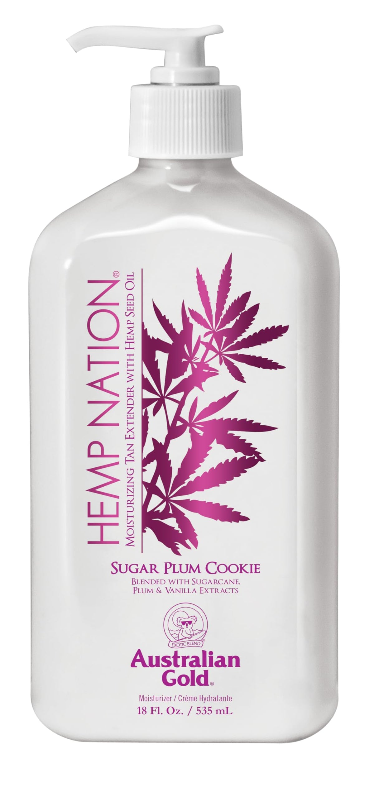 Australian Gold lotion texture swipe highlighting HydraRich blend and skin softness
