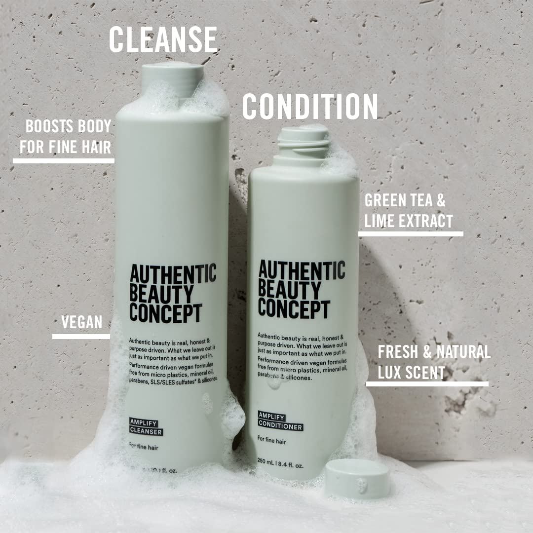 Authentic Beauty Concept back label close-up showing ingredients and clean-formula benefits