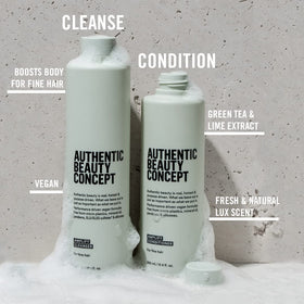 Authentic Beauty Concept back label close-up showing ingredients and clean-formula benefits