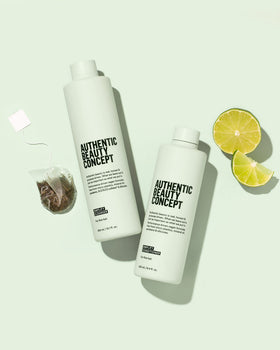 Authentic Beauty Concept before and after fine hair comparison highlighting fuller-looking roots