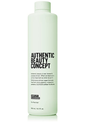 Authentic Beauty Concept front packaging shows bottle and clear branding, promotes lightweight volume